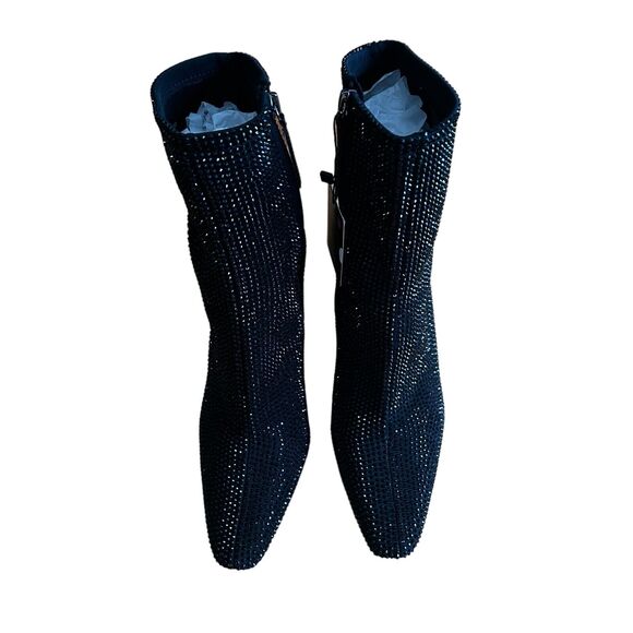 NWT ZARA Women’s Black Rhinestone Heeled Ankle Boots Size 8.5 US 38-39 EU - Picture 7 of 16